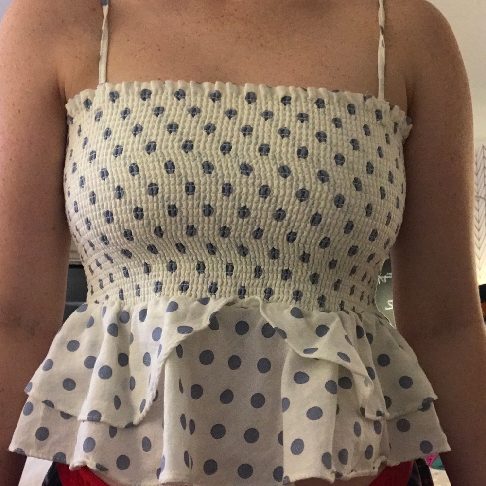 zara polka dot top